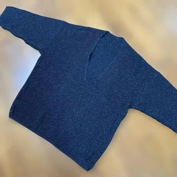 새상품 야마다야 FENNEL V넥 라메 니트 15800 블랙