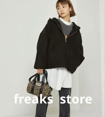 새상품 freaks store 울 후드 숏코트