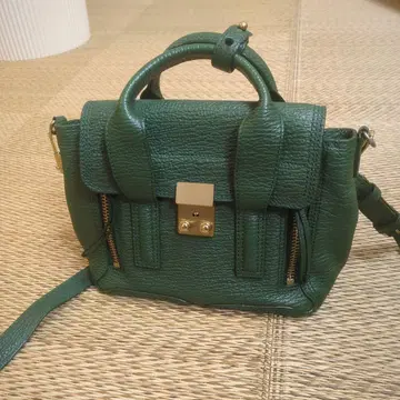 필립 림 그린 가죽 숄더백