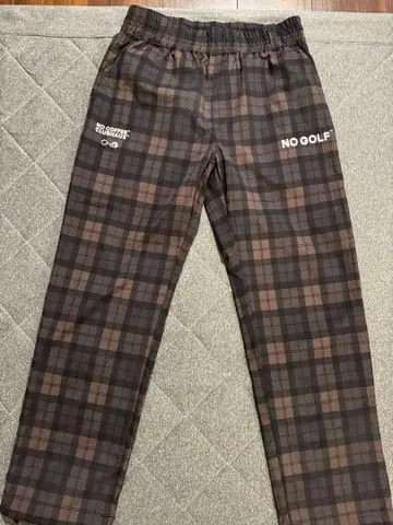 NO COFFEE x CLUBHAUS 체크 팬츠 골프 로고 XS