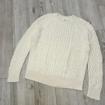 GAP 굵은 케이블 니트 스웨터 코튼 아이보리 M 겨울