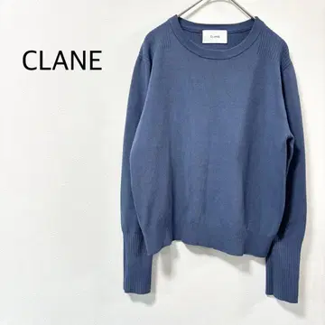 클라네 니트 스웨터 새상품급 긴팔 리브 블루