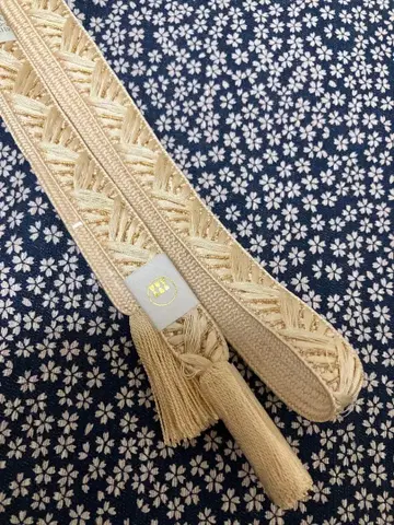 허리띠 아이보리 뜨개질 금실 꼬임 순수 실크 정가 14,000