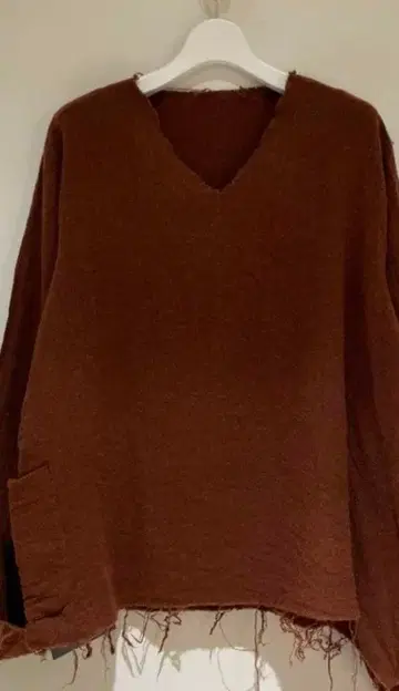 sunsea shrinkage v neck knit size2 brown