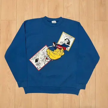 레어 90s usa제 디즈니 백설공주 맨투맨 프린트 자수 used
