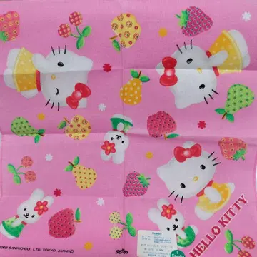 미사용 헬로키티 후르츠 패턴 손수건 2002년 헤이세이 레트로