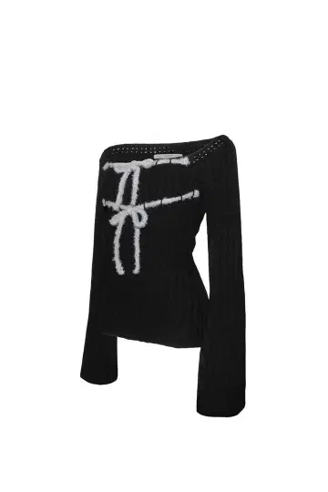 theredthread S rib knit tops ribbon b