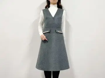 아베닐 에투알 포켓 펄 오버롤 스커트 원피스 블랙