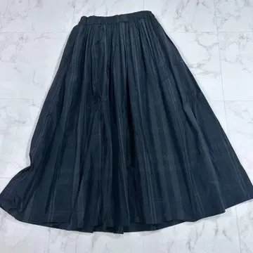 유나이티드 애로우즈 플레어 스커트 타프타 체크 허리밴딩