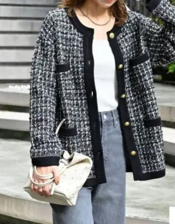 relume JOURNAL STANDARD 트위드 노카라 자켓