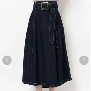 [ 1회 착용 ] 리젝시 데님 롱 스커트 RESEXXY 아지메 디자인