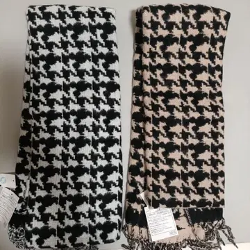 디즈니랜드 미키 머플러 하운드투스 체크 패턴