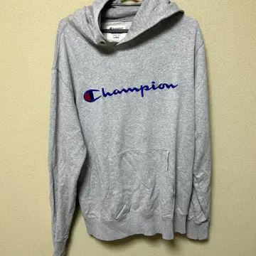Champion 그레이 후드 부착 후드티 L 사이즈