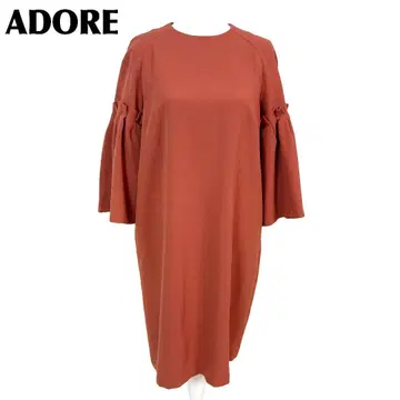 [ 새상품급 ] ADORE 긴팔 원피스 소매 플레어 38 오렌지 무지