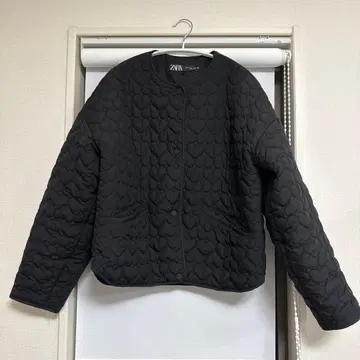 ZARA 하트 퀼팅 자켓 블랙 M