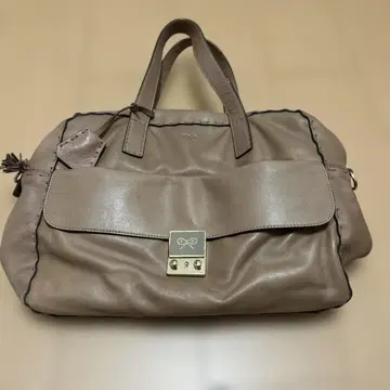 아냐 힌드마치 베이지 핸드백 숄더 스트랩 포함 출퇴근용