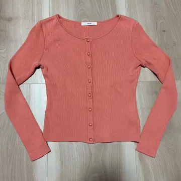 Rene 르네 핑크 긴팔 리브 가디건