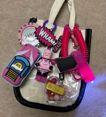 찰랑찰랑 키링 미니 토트백 코인 홀더 라이트 포함