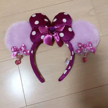 미니 귀 머리띠 보라색 핑크색