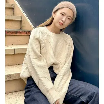 ungrid 테이프 디자인 루즈 니트