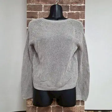 UNIQLO 유니클로 스웨터 그레이 여성용 니트 시스루 짜임 마 혼방