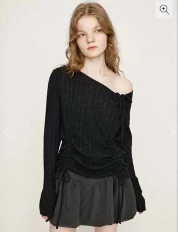 SLY 개더 리본 니트탑