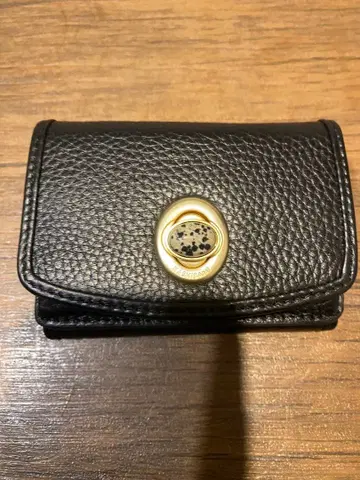 HASHIBAMI 블랙 가죽 3단 폴더형 지갑