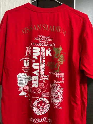 UVERworld KING'S PARADE 2023 티셔츠 XL 빨간색