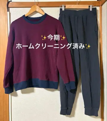 UNIQLO 울트라 스트레치 맨투맨 세트 와인 레드 S 사이즈