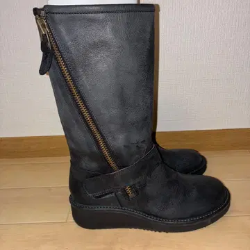 SAYA 새상품 블랙 지퍼 롱 부츠