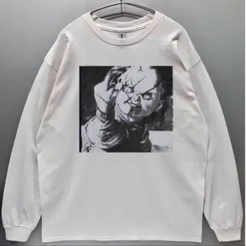 남녀 공용 차일드 플레이 처키 롱T 긴팔 티셔츠/화이트