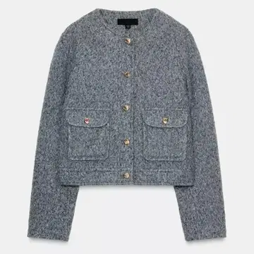 ZARA 골드 버튼 부클레 자켓