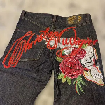 미사용 새상품 CHRISTIAN AUDIGIER 팬츠 청바지 데님 자수