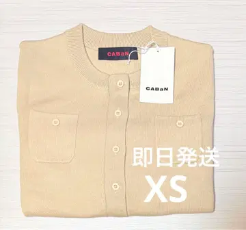 CABAN 캐번 코튼 캐시미어 크루넥 가디건 라이트 베이지