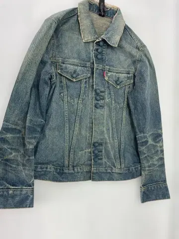 네온사인 데님 자켓 데미지