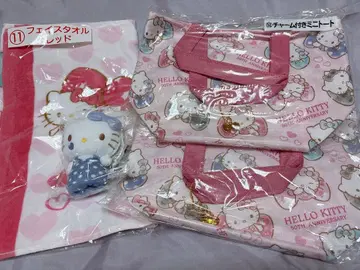 헬로키티 50주년 기념 복권 타월 미니 토트 손가락 인형