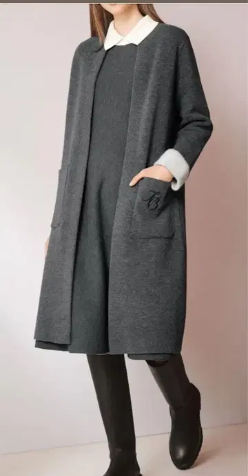 폭시 니트 가디건 코트