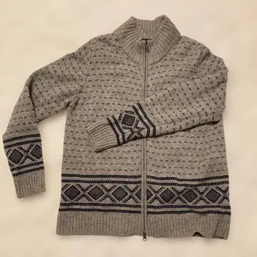 Eddie Bauer 그레이 니트 스웨터 집업