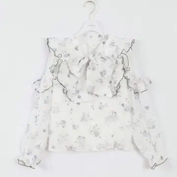 evelyn 멜로우 프릴 리본 블라우스