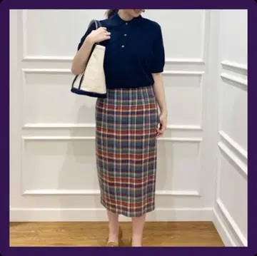 무료배송 빅 사이즈 23구 린넨 린넨100% 마드라스 체크 스커트