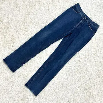 닥스 블루 스키니 데님 청바지 코튼 혼방 신축성 M 사이즈 자수