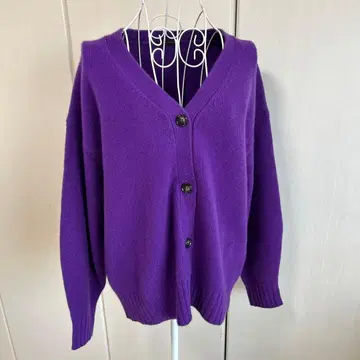 밴야드 스톰 캐시미어 혼방 가디건 니트 퍼플