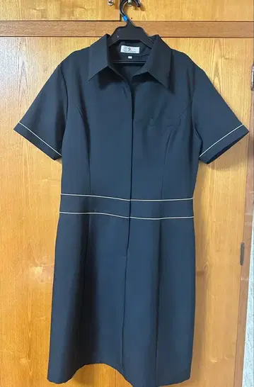 에스테틱 유니폼 블랙 셔츠 원피스 2L