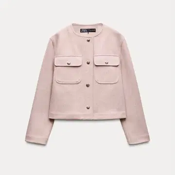 ZARA 포켓 소프트 자켓 핑크 S