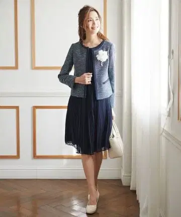 애니시스 립플 보더 스트레치 노카라 자켓 네이비 계열1 1