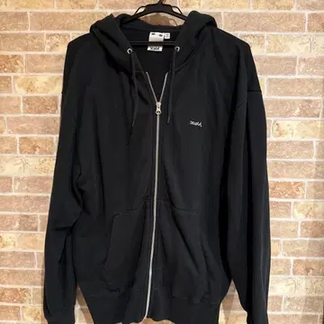 x-girl 블랙 풀 집업 후드티