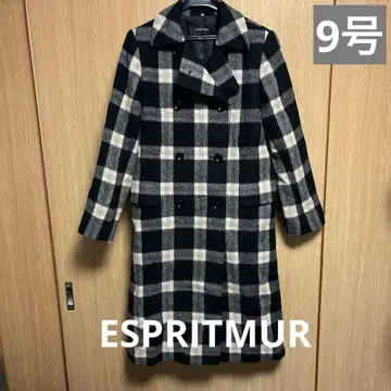 ESPRITMUR 롱 코트 체크 무늬