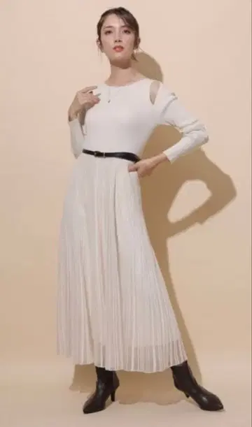 시어 스트라이프 니트 원피스