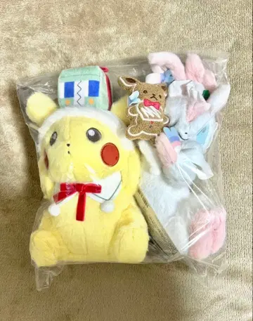 피카츄 니인피아 봉제 인형 세트 크리스마스 포켓몬