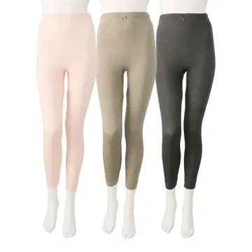 주얼 장미 오일 배합 따뜻한 W겹침 9부 기장 이너 하의 3개 M 코랄